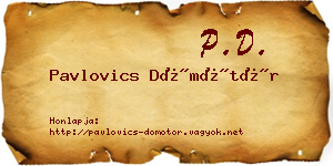 Pavlovics Dömötör névjegykártya